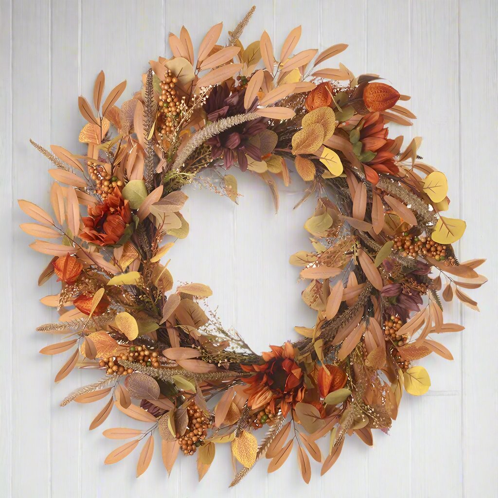 Russet Mixed Foliage Autumn Wreath