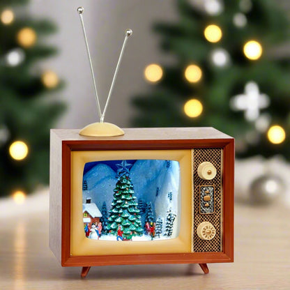 Christmas Musical Tree Scene TV Music Box