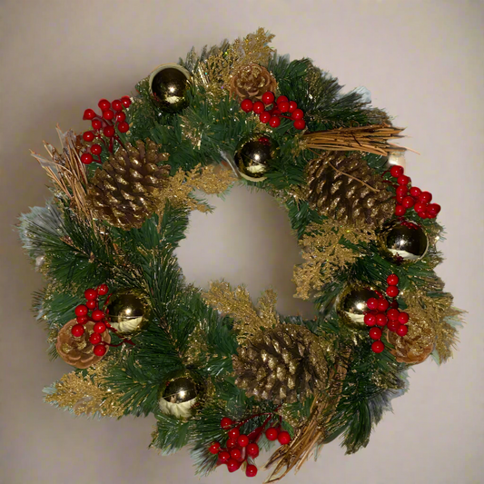 Christmas 40cm Gold Dressed Wreath