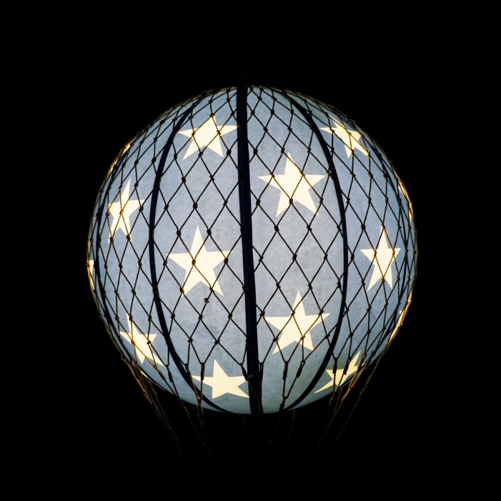 Blue Stars LED Hot Air Balloon Decoration