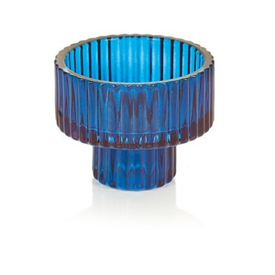 Blue Glass Candle Holder