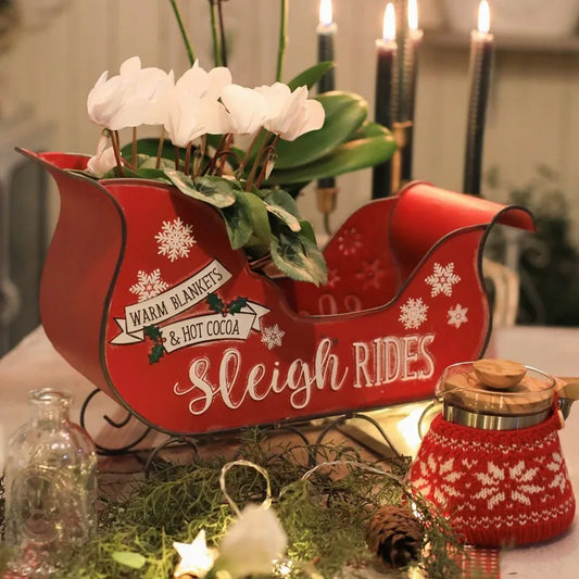 Vintage Retro Style Christmas Santa Sleigh