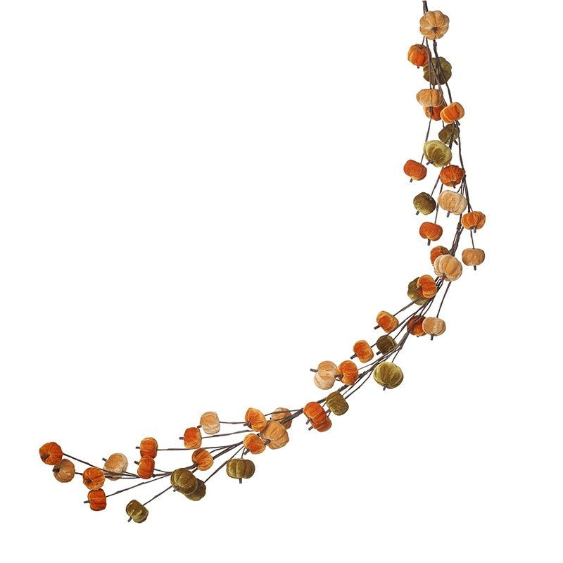 Autumn Velvet Pumpkin Garland Decoration