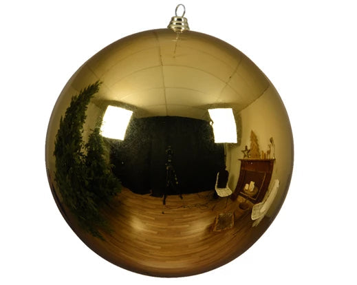 Large Gold Shiny Christmas Bauble 20cm