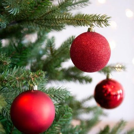 Set of 34 Mixed Christmas Red Shatterproof Baubles