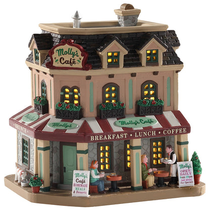 Lemax Molly's Corner Cafe Christmas Village Decoration