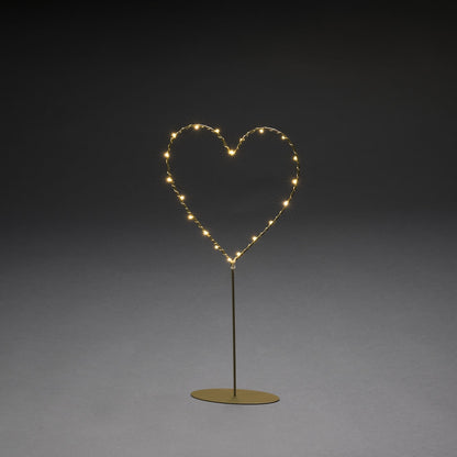 Gold 40cm Standing Heart Light