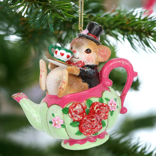 Dormouse in Teapot Hanging Decoration