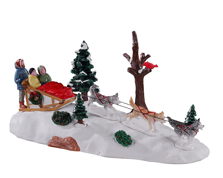 Lemax Dog Sledding Afternoon Christmas Village Figures