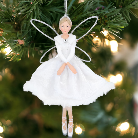 White Dress Ballerina Fairy Hanging Decoration