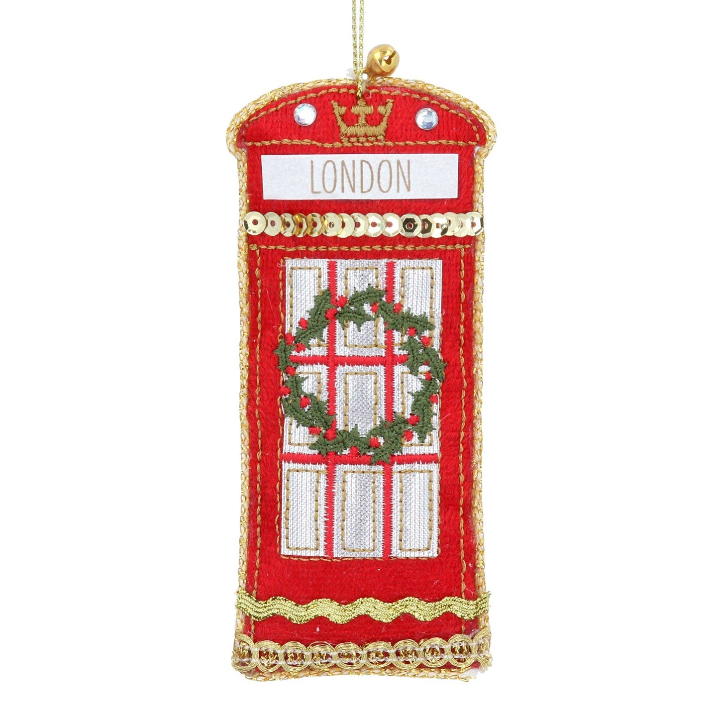 London Phone Box Fabric Hanging Decoration