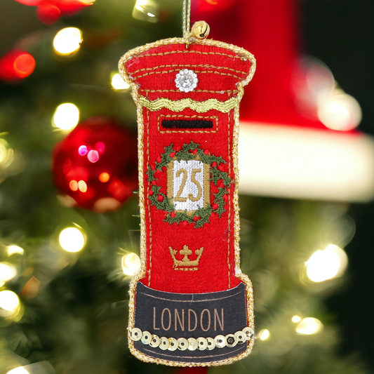 London Post Box Fabric Hanging Decoration