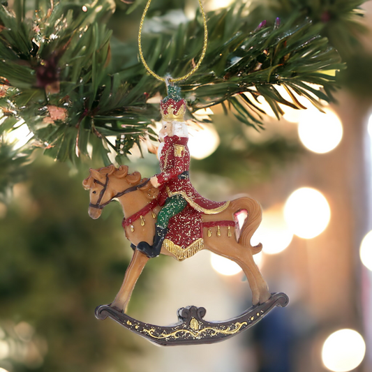 Nutcracker on Rocking Horse Hanging Decoration