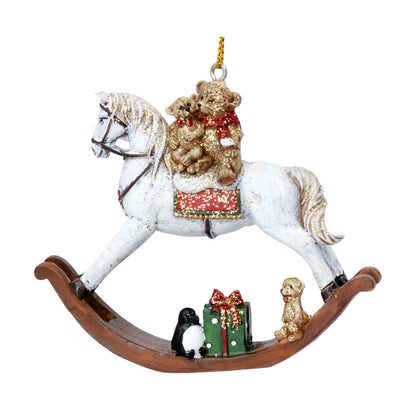 Gisela Graham Teddies on Rocking Horse Decoration