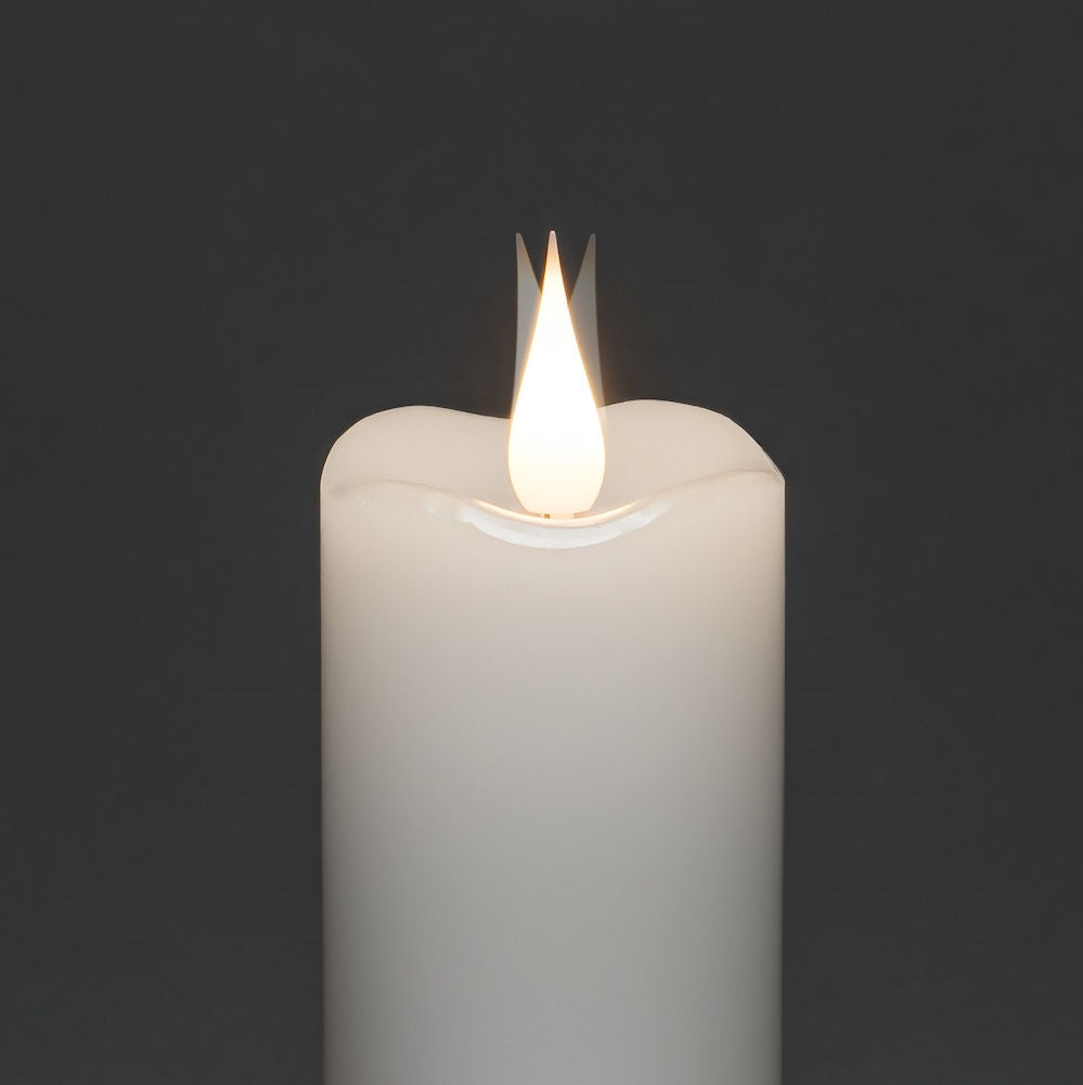 Wax Candle 17.8cm with 3D Flame Battery Operated