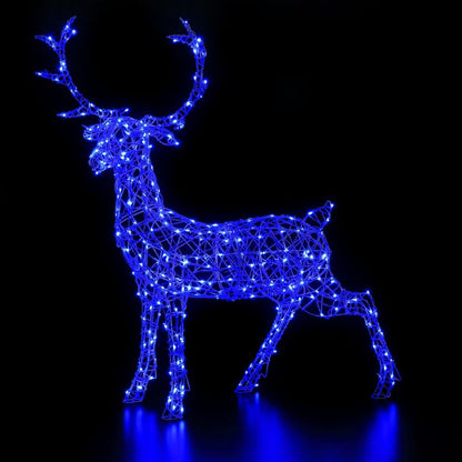 Noma Colour Changeable White Wicker Christmas Stag 1.4m