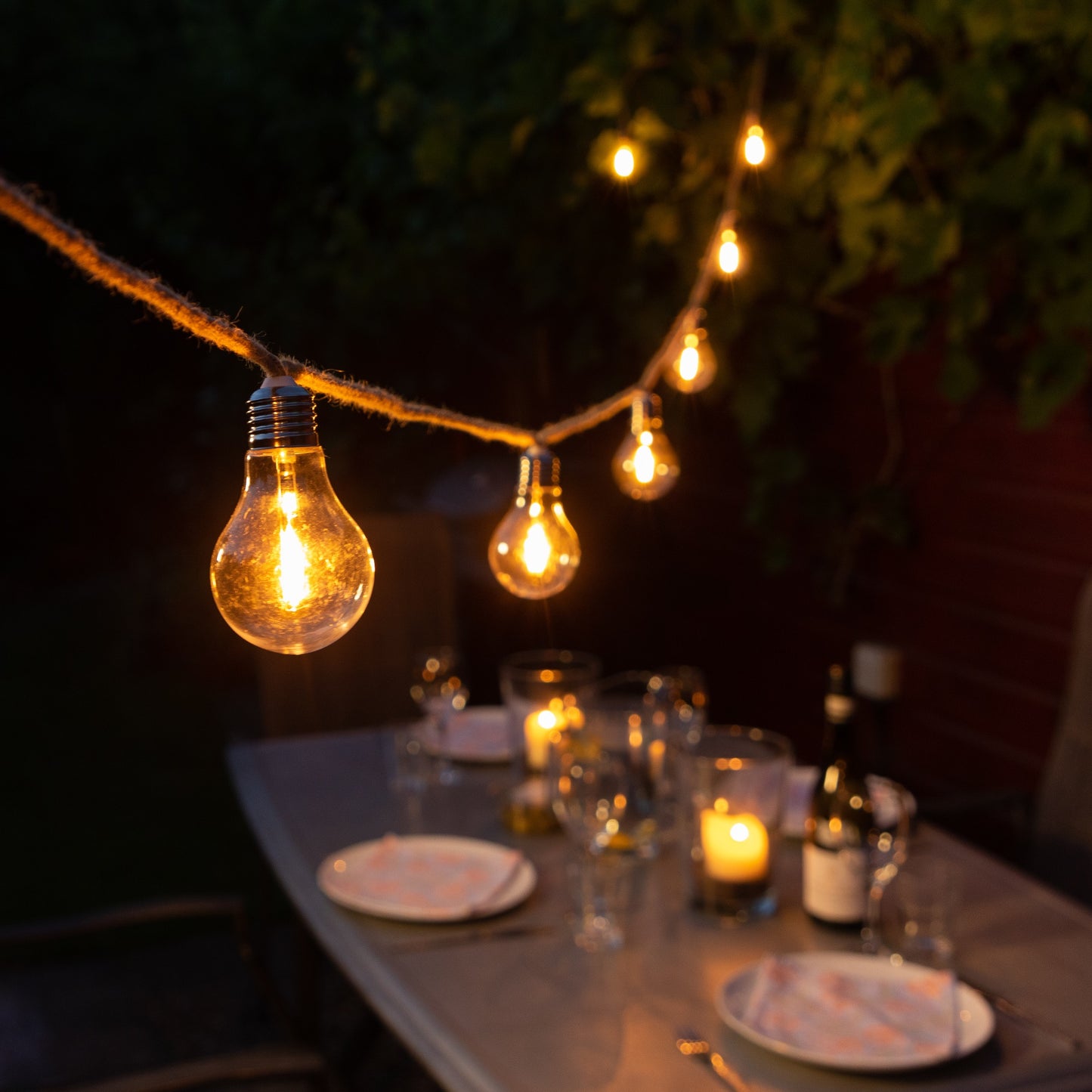 Noma 20 Jute Rope Festoon Lights Connectable