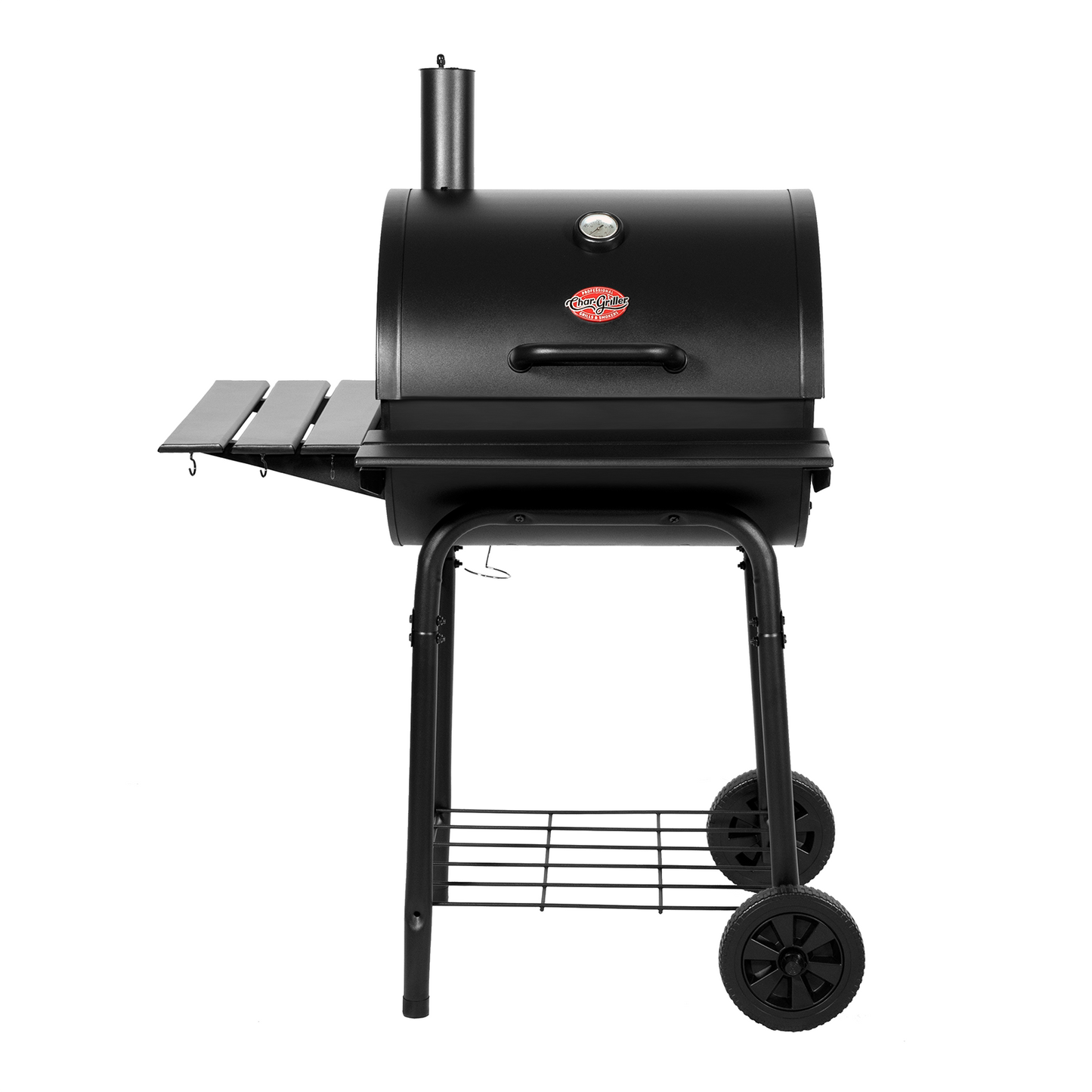 Char-Griller Wrangler Charcoal BBQ with Black Metal Shelves