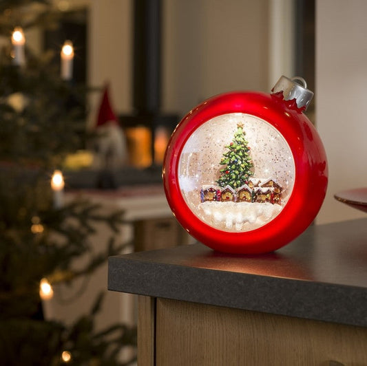 Red Christmas Bauble Water Spinner