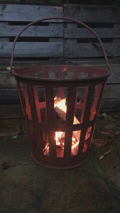 Rust Metal Fire Pit Basket 39cm