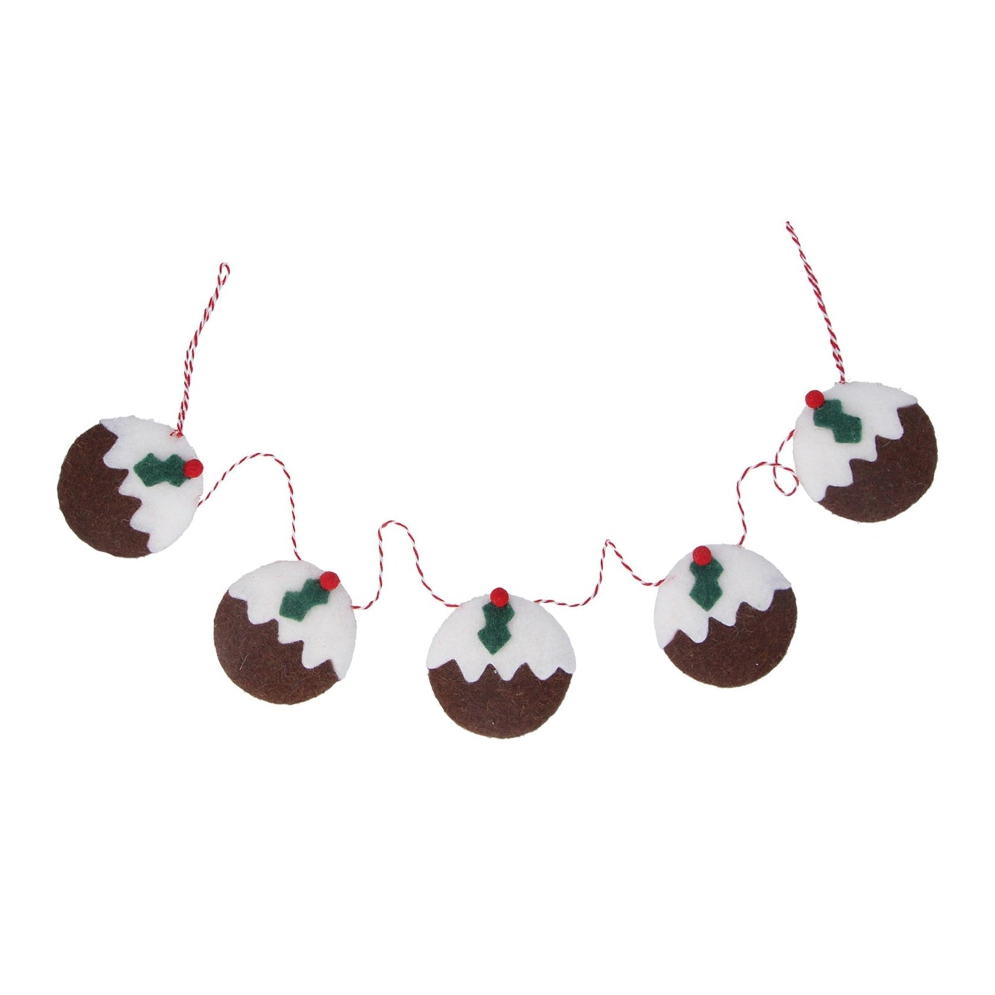 Felt Christmas Pudding Disc Garland