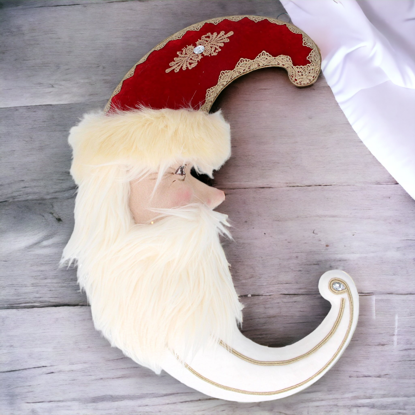 Santa Head Moon Hanging Decoration 50cm