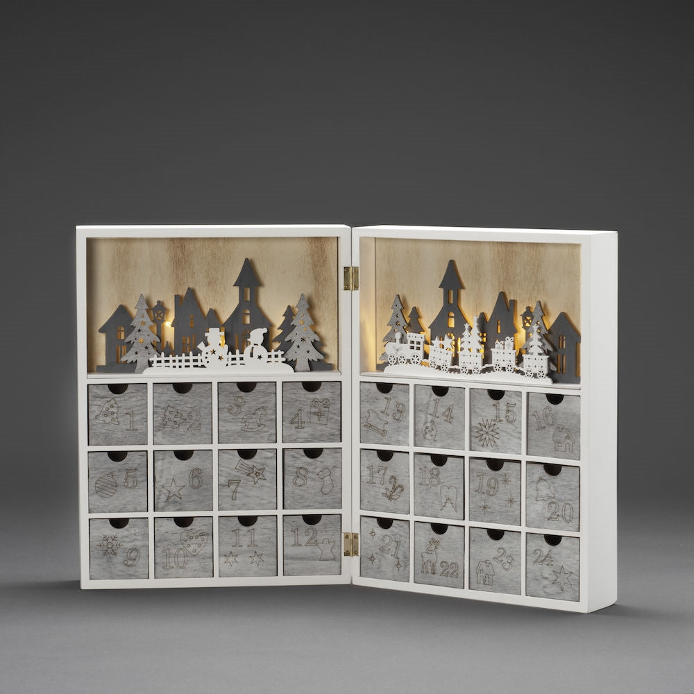 Wooden Christmas Silhouette Advent Calendar