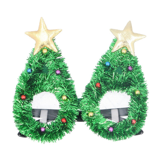 Tinsel Christmas Tree Novelty Glasses