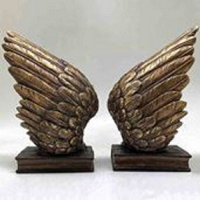 Vintage Style Gold Angel Wing Bookends