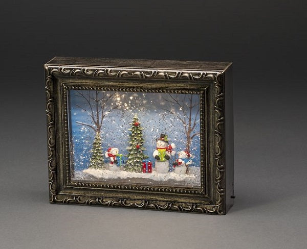 Konstsmide Picture Frame Snowman Scene Water Lantern