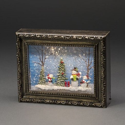 Konstsmide Picture Frame Snowman Scene Water Lantern