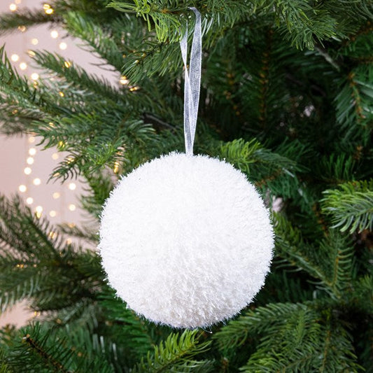 White Ice Effect Bauble