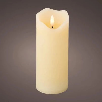 Cream Wax LED Pillar Candles Candle 17cm