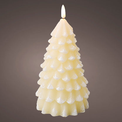 Cream Christmas Tree Candle LED 22cm