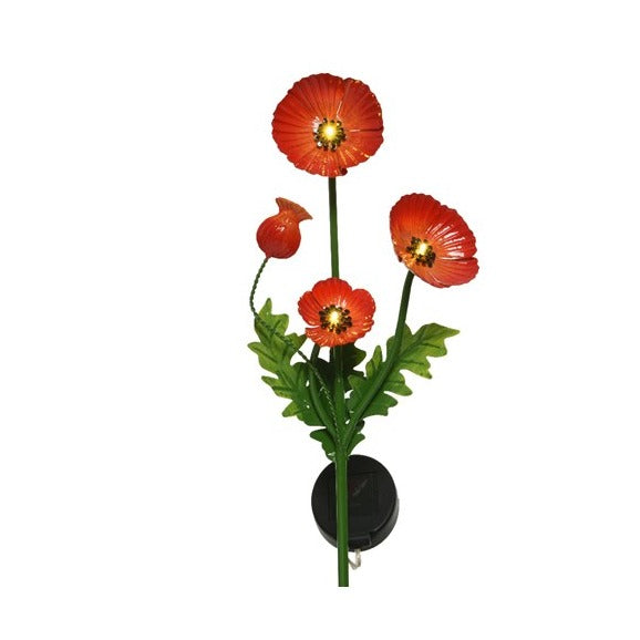 Solar Poppy Flower Stake Light