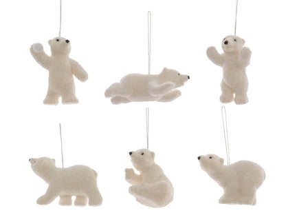 polar bear tree decorations on a white background 