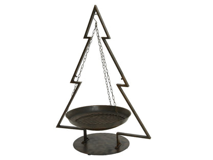 Rustic Tree Design Hanging Iron Fire Pit