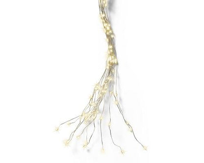 Lumineo Warm White Silver Wire Flashing Effect Tree Lights 210cm