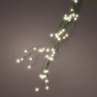 Lumineo Warm White Green Cable Tree Lights 180cm