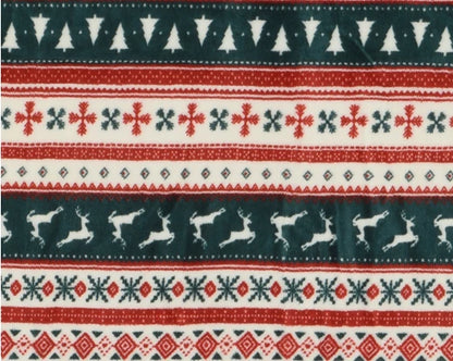 Christmas Patterned Red and Green Throw