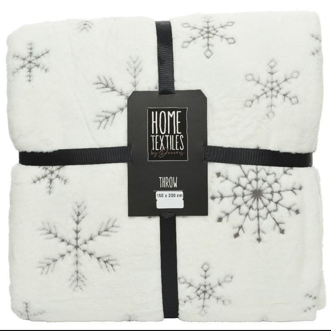 White Snowflake Design Throw