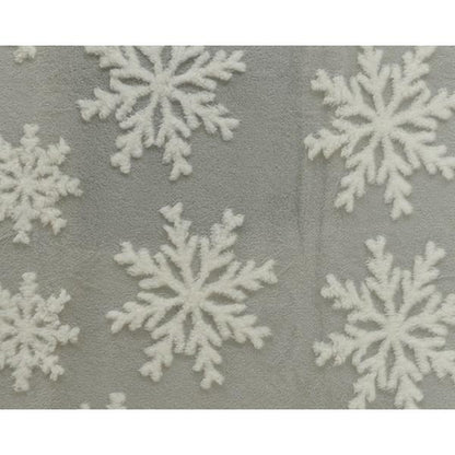 Grey Snowflake Soft Touch Throw