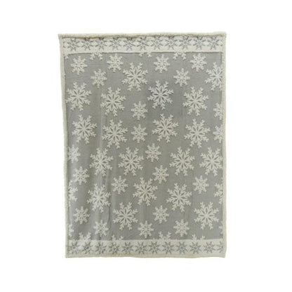 Grey Snowflake Soft Touch Throw