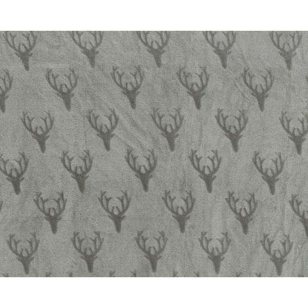 Reindeer Head Design Grey Throw