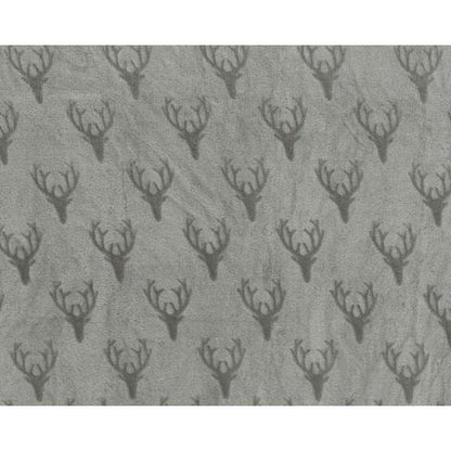 Reindeer Head Design Grey Throw