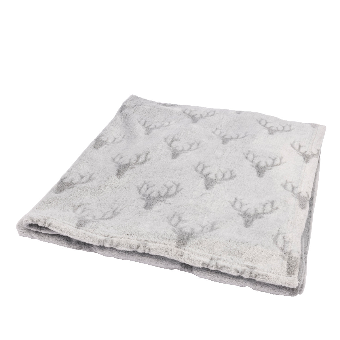 Reindeer Head Design Grey Throw