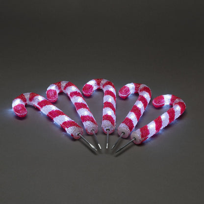 Konstsmide 5 Piece Acrylic Christmas Candy Cane LED Light Set