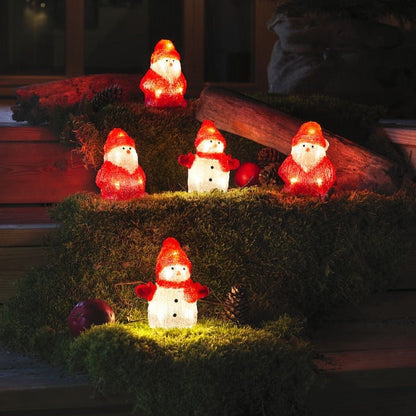 Konstsmide Acrylic 5 Piece Snowman and Santa Set LED