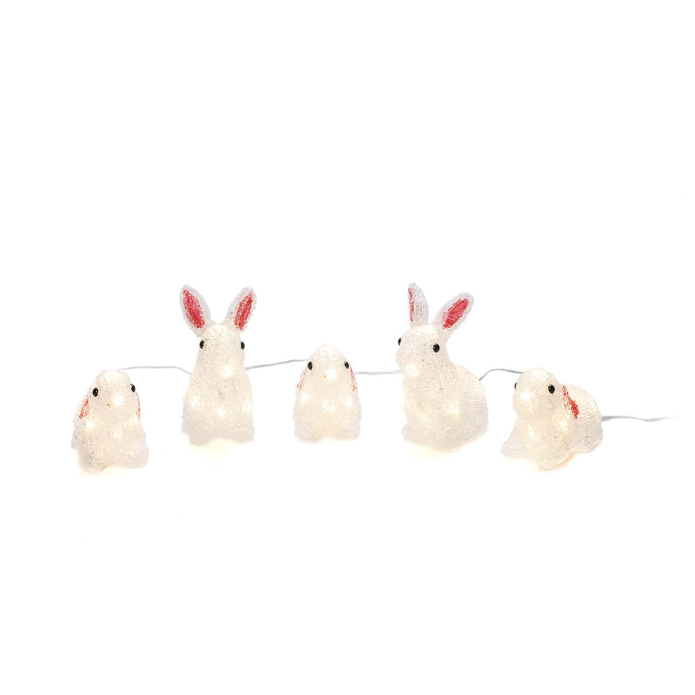 Acrylic Lit LED Warm White Rabbit Set