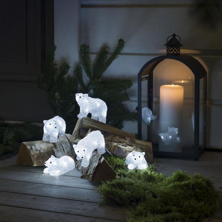 Konstsmide 5 Piece Acrylic Polar Bear Light Set